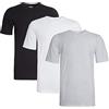 Sock Stack Confezione da 3 magliette da uomo a tinta unita, girocollo, multipack da lavoro, estive, a maniche corte, slim fit, traspiranti, t-shirt da uomo