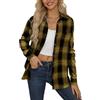 NONSAR Camicia da donna a quadri, con bottoni, a maniche lunghe, per Oktoberfest, a quadri, casual, con scollo a V, in flanella