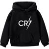 CROKZ Felpe con Cappuccio atletiche for Ragazzi e Ragazzi Cristiano Ronaldo Pullover con Cappuccio-CR7 Felpe Casual a Maniche Lunghe con tasca/170 (Color : Black, Size : XX-Large)