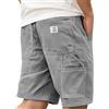 Generic Pantaloncini da uomo in velluto a coste pantaloncini cargo da uomo di grandi dimensioni retrò in velluto a coste pantaloni corti con tasche elastico in vita tinta unita casual larghi bermuda corti da