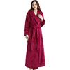 Generic Vestaglia invernale da donna in caldo pile lungo, vestaglia da donna extra lunga comoda flanella pelosa accappatoio con tasche sexy slim fit camicia da notte morbida vestaglia in peluche