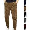 Generic Pantaloni dritti da uomo, pantaloni in velluto a coste da uomo, vestibilità regolare, vestibilità classica, pantaloni casual alla moda, slim fit, abbigliamento da salotto con tasche, pantaloni