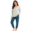 Linclalor Pigiami Donna in Cotone, Caldo, Taglie dalla 46 alla 60, Scollo Serafino, Vari Modelli (IT, Numero, 54, Regular, Regular, 2103 Vetro)