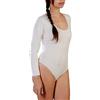 Clessidra Body Donna Manica Lunga - Dual Lana Cotone - Art.4710 (Bianco, 3)