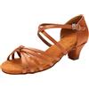 Generico Bambina Scarpe da Ballo Latino Americano con Tacco Basso 3.5cm Scarpe da Ballo da Salsa Bachata Per Bambini Elegante