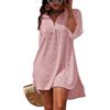 TBSCWYF Abito da Spiaggia Allentato da Donna Bikini Allentato a Manica Lunga con Scollo a V Coprire Costumi da Bagno Coprire Tunica fluida Camicetta per Le Vacanze Costumi Interi da Bagno per Donna