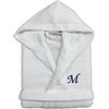 Cieffepi Home Collections Solo Mio Basic Junior Bambino Bambina Accappatoio Personalizzato con Cappuccio in Morbida Spugna idrofila di Puro Cotone (4-6 anni, Bianco)