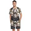 GAIREG Set pigiama estivo da uomo, composto da maglietta e pantaloncini, taglie S-XXL, Carino Piccolo Panda e Madre, XX-Large
