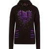 Spiral Bleeding Heart Donna Felpa con Cappuccio Nero M 100% Cotone Slim Fit