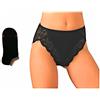 JADEA Slip Donna in Cotone Modal 5-7 Pezzi + Calza Omaggio, Midi Con Pizzo 530 (5 Pezzi Nero+1 Calza Omaggio, 6)