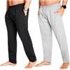 CityComfort Pantaloni Pigiama Uomo, Pantaloni Pigiami con Tasche - Pacco da 2 (XL, Grigio/Nero, Coulisse in Vita)