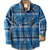 Dubinik® 6 oz Camicia Uomo Flanella Camicia Pile Cotone Western Cowboy Bottone di Perla Manica Lunga Pesante Quadri Vintage Giallo Oro Scuro E Blu 2XL