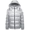 Generic Giacche invernali da donna cappotti trapuntati piumini da donna caldi piumini da donna in tinta unita inverno con cappuccio zip intera lucido cappotto a vento parka ispessito UK