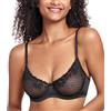DotVol Reggiseno a Balconcino da Donna in Pizzo a Rete Intimo Trasparente con Cablaggio Reggiseno Non Imbottito Nero 4C