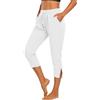 DeHolifer 3/4 Pantaloni da Donna 2026 Estivi Pantalone Elastico in Vita Pinocchietto Spacco Laterale Pantaloni Capri con Coulisse e Tasche Leggins Morbidi Comodi Pants Casual Leggeri Leggings