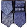 BRERA 67-3 Pezzi Cravatta Uomo elegante + 3 Pezzi fazzoletto da taschino uomo, Set uomo con confezione regalo, Cravatte e Pochette Classiche