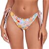 RELLECIGA Costume da Donna Slip Bikini con Laccetti Taglio Brasiliano con Volant Bottom Elegante Ruffle Riviera L