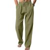 EndoraDore Pantaloni Uomo Lino e Cotone Taglio Dritto Comodo Elasticizzato Casual Chino Tasca Laterale