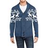 Generisch Cardigan da uomo con Babbo Natale, stampa a V, con scollo a V, motivo natalizio, giacca invernale a maglia, con bottoni, colore