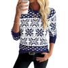 Demegimi Maglioni Natalizi Pullover Natale Maglietta a Manica Lunga Donna Maglione Natalizio Fiocco Neve Alce Girocollo Donna a Maniche Lunghe Maglione Festa Natale