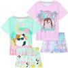 Get Trend Squishmallows Pigiama Bambina Estivo Corto 2 Pacco Pigiami Ragazza Tie Dye Abbigliamento da Casa Idee Regalo (9-10 Anni, Multi Squishmallows, 2)