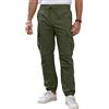 TMEOG Pantaloni Cargo da Uomo Elasticizzati in Vita Multitasche con Elastico alla Caviglia Adatto per Jogging Fitness e Viaggi