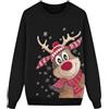 Generico Maglione Natalizio Donna Felpa Natalizia per Famiglia Maglioni Natalizi Famiglia Girocollo Maniche Lunghe Stampa Natalizia Pullover Casual Donna Uomo Bambino Traspirante Felpa Maglie Calda Invernale