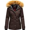 Navahoo B392 - Giacca invernale da donna, parka in pelliccia sintetica, marrone, XS