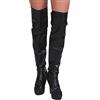 MIMIKRY Scaldamuscoli sopra il ginocchio in ecopelle nera ghette da donna uomo pirata steampunk Halloween scaldamuscoli per gamba, taglia S/M (per donna)