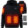 Brimekey Felpa con Cappuccio Riscaldante con Interno in Pile per Uomo e Donna, Batteria 7.4V 20000mAh - Giacca Termica Intelligente 6 Zone, 3 Livelli di Calore per Outdoor, Campeggio, Escursionismo