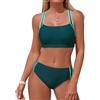 Adigaber Costume da Bagno Due Pezzi Donna Unicolore Vita Media Sportivo | Unicolore,Imbottiture Rimovibili,Vita Media,Spalline Regolabili,Traspirante,Asciugatura rapida,Spiaggia,Sportivo