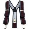 TigerTie - Bretelle unisex a Y con 3 clip molto robuste, a pois, lavorazione di alta qualità, larghezza 35 mm Bordeaux bordeaux blu scuro, oro, argento. Taglia unica