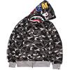LIAOPUFUS Uomo 3D Stampato Shark Felpa con Cappuccio Hip Hop a Maniche Lunghe Zipper con Cerniera Mimetica Moda Street Wear(L,nero destra)