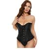 XZQTIVE - Corsetto da donna, bustier, in pizzo, con ossature, push-up, bustino gotico, corsetto intimo, top, Nero , XS