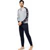 LOTTO homewear Pigiama Uomo Cotone Leggero Lungo *Lotto* Mezza Stagione Stile Sportivo - Primavera Estate (IT, Testo, XXL, Regular, Regular, Grigio 217)