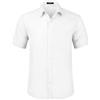 HISDERN Camicia Bianco da Uomo a Maniche Corte Camicia Elegante da Uomo vestibilità Regolare Camicia Estiva Solida con Tasca sul Petto,3XL