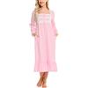 aromm Donna Camicia da Notte Morbida Pulsante Placket Vittoriano Maniche Lunghe Allattamento al Seno Pigiama