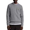 Lyle & Scott - Maglione da uomo con collo a giro e motivo a cable, Grigio, XXL