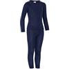 icefeld® - Set di biancheria intima termica traspirante per bambini - biancheria calda in maglia a maniche lunghe + mutande lunghe (ÖkoTex100), Blu mare, 122 cm-128 cm