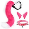 DRESHOW Volpe Coda di Pelliccia Sintetica Orecchie di Gatto Fermaglio per Capelli Costume da Festa di Halloween Girocollo al Collo Set Cosplay