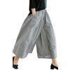 Leyoutx - Pantaloni da Donna in Cotone e Lino, a Gamba Larga, Modello a Palazzo Capri con Elastico in Vita e Fantasia a Quadretti, A Quadretti Neri., M