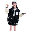 Generic Giubbotto bomber da ragazze Leggera Traspirante Giacca Cerniera Giubbotto Giacca Streetwear college Blouson Sportiva Cappotto da Baseball Abbigliamento Bambini Funzionale Cappotti