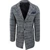 Evoga Cappotto uomo Sartoriale Principe di Galles giacca soprabito elegante made Italy (Nero, S)