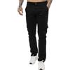 989Zé ENZO EZ410 Pantaloni da combattimento cargo da uomo in cotone slim fit pantaloni elasticizzati pantaloni da lavoro casual, Nero , W36 / L32