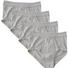 HERMKO 3240 Slip da Uomo con Patta, Mutande con Elastico, Intimo Bianco a Coste Lavabile ad Alte Temperature, 100% Cotone Biologico ('Stile Classico') - Confezione da 4 Pezzi