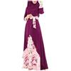 KBOPLEMQ Vestito musulmano da donna lungo abito da preghiera islamico Medio Oriente Dubai Turchia Arabo Musulmano Caftano Abito da preghiera per le donne a maniche lunghe abito maxi abaya, P rosso.,