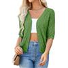 GRACE KARIN 2025 Cardigan da donna a maniche corte con scollo a V maglioni aperti sul davanti in maglia con bottone all'uncinetto bolero coprispalle top