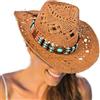 Generico Cappello da Cowboy a Tesa Larga | Elegante Cappello da Spiaggia Donna | Accessorio Moda Sombrero Casual Donna per Viaggio Spiaggia Escursionismo Fotografia