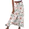EFOFEI Donna Gonne a Vita Media Boho A Line Gonne Lunga Casual Plissettata Gonna Estiva Plissettata Stampata Gonna Rosa Grande Fiore L