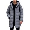 BIKETAFUWY Piumino Lungo Uomo Inverno Caldo Tinta Unita Cappotto Lungo Uomo con Cappuccio Giacca Calda Trapuntata Piumini da Escursionismo Sci Casual Giacca 3/4 Antivento Cappotti e Giacche con Tasche Bomber, L